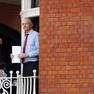 Julian Assange speaking from the balcony at the Ecuadorian Embassy in London.