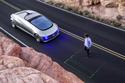 The Mercedes-Benz F015 Luxury in Motion concept car can detect pedestrians and yield to them with the addred reassurance of a beamed safety zone. 