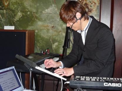 Keyboardist Junichiro Kabayama solos with Casio's CZ App for iPad while playing the original CZ-101 synthesizer during a demo in Tokyo this week. 
