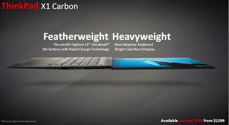 Lenovo's Carbon X1 ultrabook slide shot