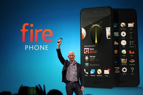 Jeff Bezos with Amazon's Fire phone