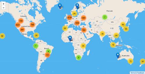Early adopters of Mozilla's new geolocation data service, as of Oct. 28, 2013.
