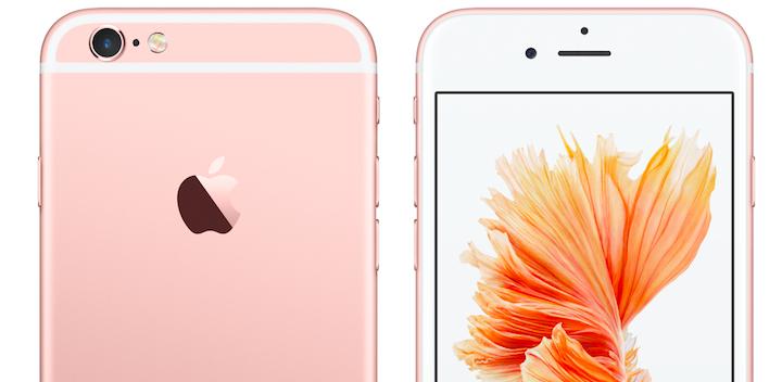 Apple's iPhone 6s coloured in the popular Rose Gold