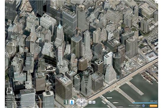 The new Bing Maps that went into beta Wednesday includes a new "urban view" that's made up of 3D-like images. 