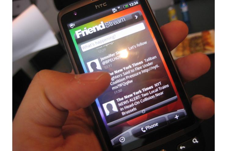 HTC's Desire includes a feature called HTC Friend Stream, combining contacts from multiple social networks including Facebook, Twitter and Flickr.