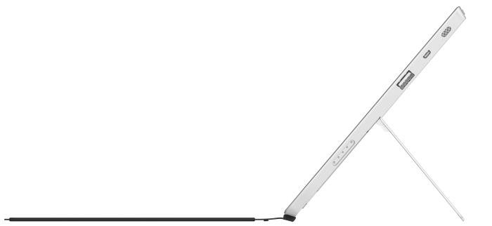 The kickstand allows the Surface Pro 2 to tilt back a little further. 