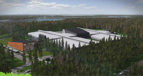 Rendering of Facebook's "rapid deployment data center" in Lulea, Sweden