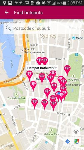 The Telstra Air app lets users find Fon W-Fi hotspots in Australia and abroad.