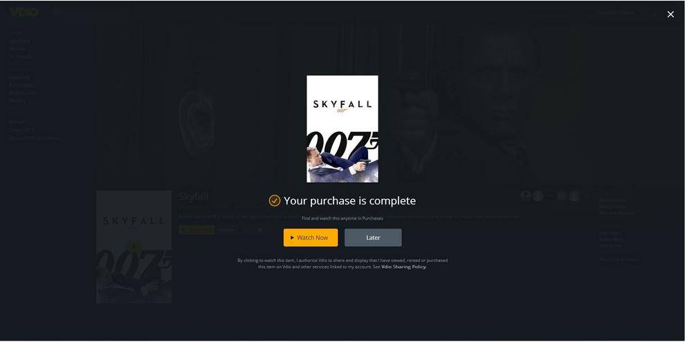 Once you buy a title, you're able to watch it straight away or continue browsing. Purchases are persistent, but rentals only last 30 days maximum.