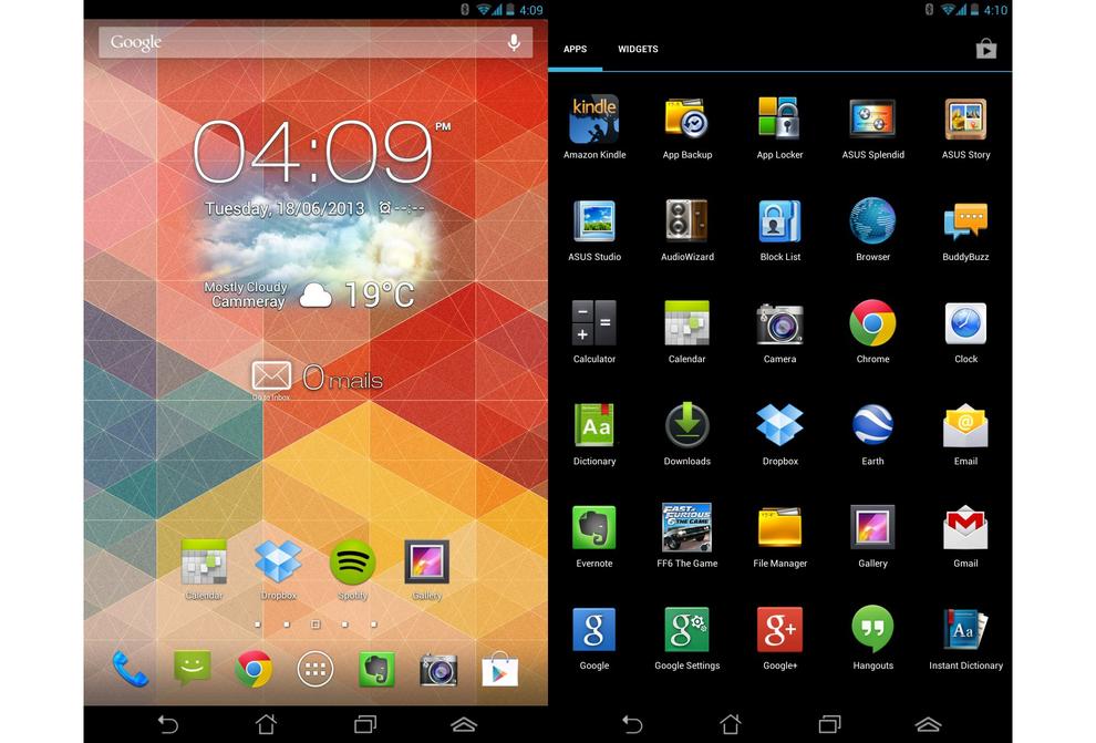 The lock screen, home screens and the app drawer are almost identical to the stock version of Android.