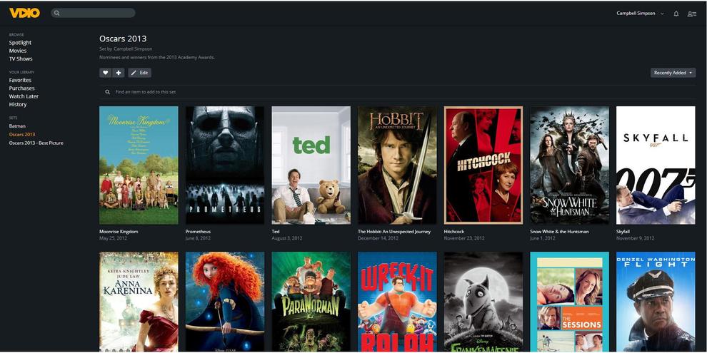 We made a set of 2013 Academy Awards nominees and winners -- most are available on Vdio.