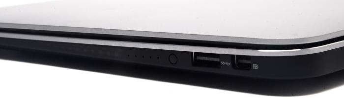 XPS 13: the right side has Mini DisplayPort, USB 3.0, and a battery level indicator.