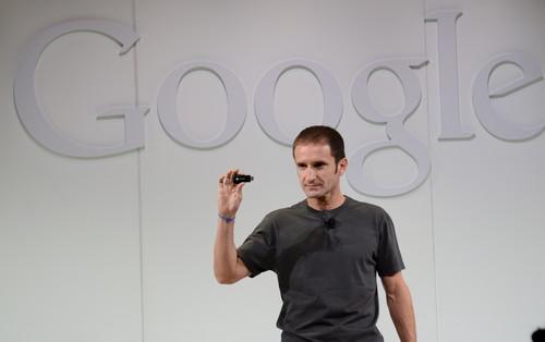 Mario Queiroz, VP of product management at Google, demos the company's new Chromecast streaming device.
