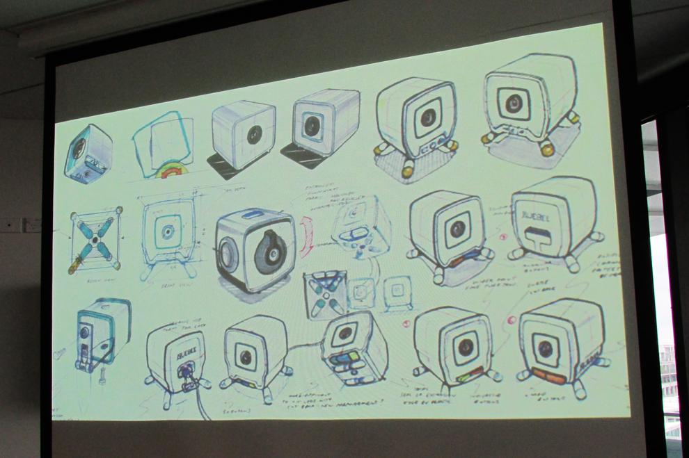Slide illustrating Quebee concept designs.