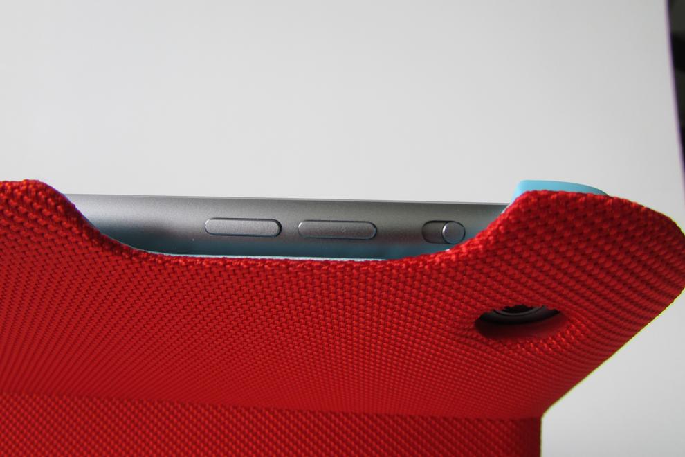 Cutaways expose the iPad Air's buttons and camera.