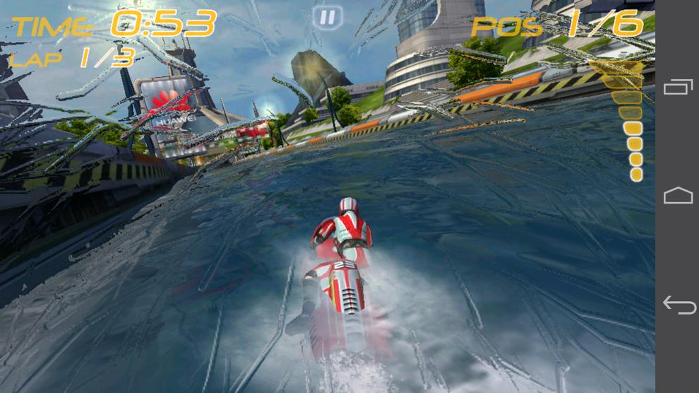 The Riptide GP game comes preloaded and the Ascend P6 handles the graphics well.