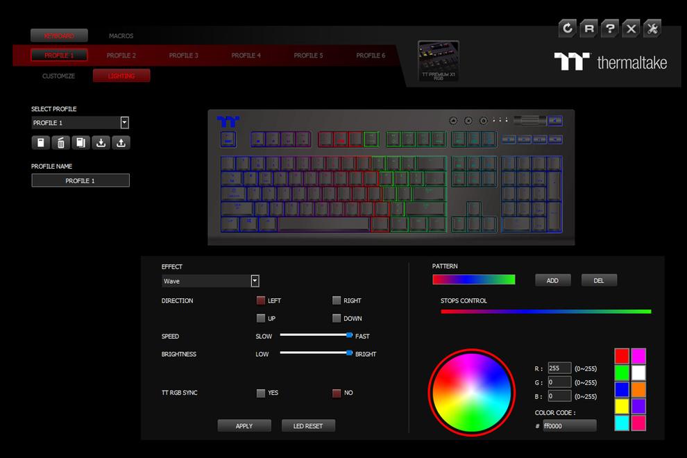 ThermalTake TT X1 RGB interface