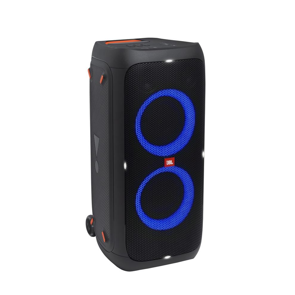 The JBL Partybox 310 features pulsating lights and strobe that dance to the beat of the music.