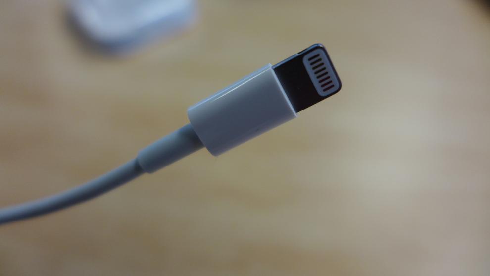 This is the iPhone 5's new 8-pin dock connector that Apple calls 'Lightning'.
