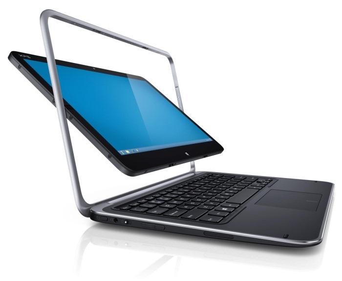 Dell's XPS Duo 12 hybrid device has a screen that flips, which turns the Ultrabook into a tablet.