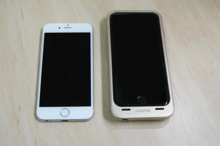 Size comparison with a naked iPhone 6.