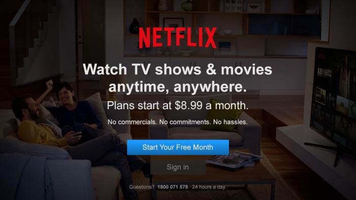 Sign in or sign up through the Netflix app.