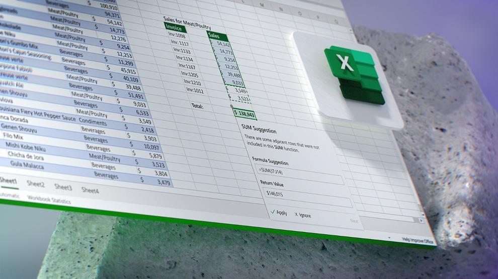 Excel will note what it thinks are errors and alert you to them