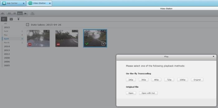 Video files can be played back on the NAS itself, and on-the-fly transcoding is available.